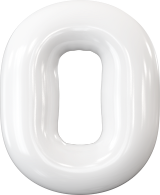 White Font Bubble Letter O