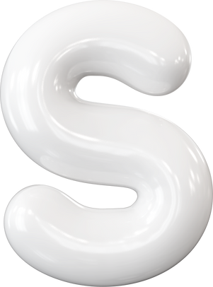 White Font Bubble Letter S