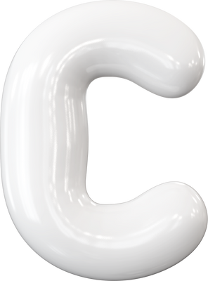 White Font Bubble Letter C